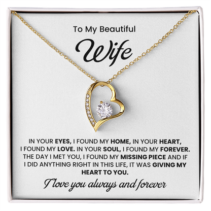 To My Wife Necklace | Gift for Wife Anniversary | Birthday Gift for Wife