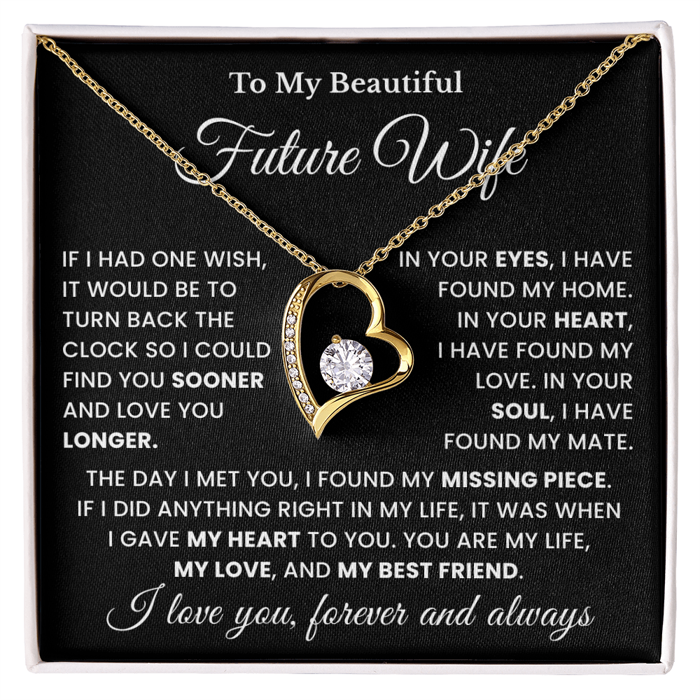 Valentine's Necklace Gifts For Future Wife With Message Card Elegant Gift Box