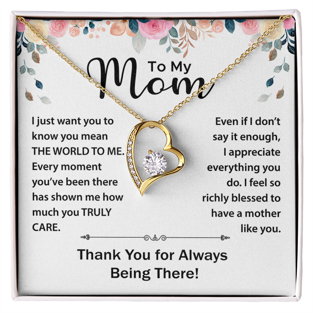 To My Mom - Your Love is Boundless - Necklace With Heartfelt Message Card