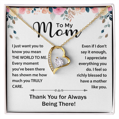 To My Mom - Your Love is Boundless - Necklace With Heartfelt Message Card