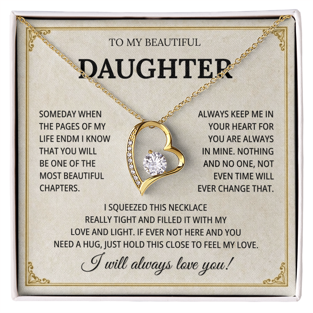 To My Beautiful Daughter Necklace From Mommy, Perfect for Mother's Day