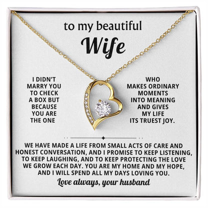 To My Beautiful Wife - Thinking About You Always Makes Me Smile - Forever Love Necklace