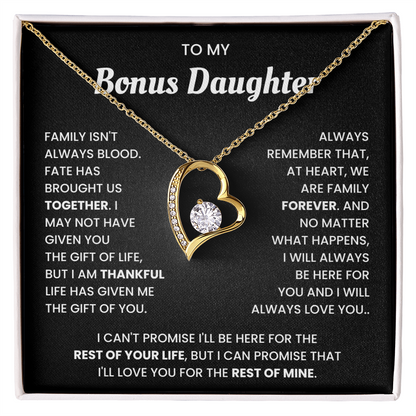 To My Bonus Daughter Necklace Gift From Bonus Mom Dad With Beautiful Gift Box