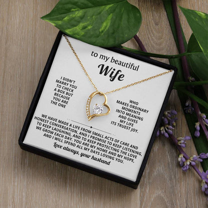 To My Beautiful Wife - Thinking About You Always Makes Me Smile - Forever Love Necklace