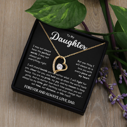To My Daughter Necklace – Forever Love Gift from Mom or Dad