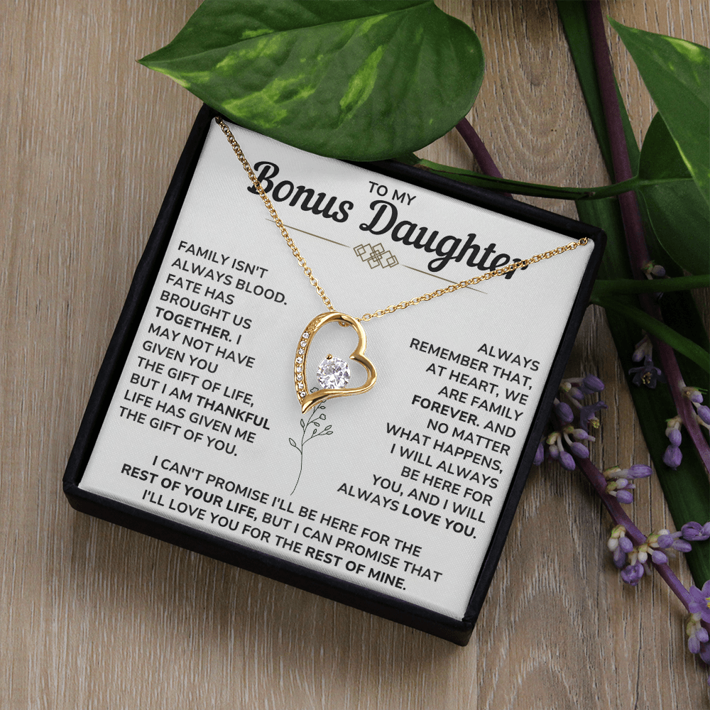 To My Bonus Daughter Gifts - Forever Love Necklace