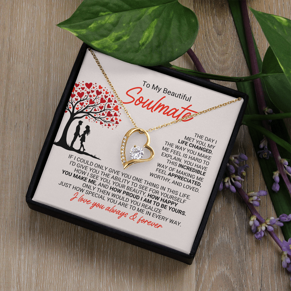 To My Soulmate Necklace - Soulmate Jewelry for Her - Anniversary Birthday Gift for Wife Girlfriend Soulmate