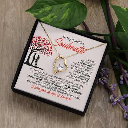 To My Soulmate Necklace - Soulmate Jewelry for Her - Anniversary Birthday Gift for Wife Girlfriend Soulmate