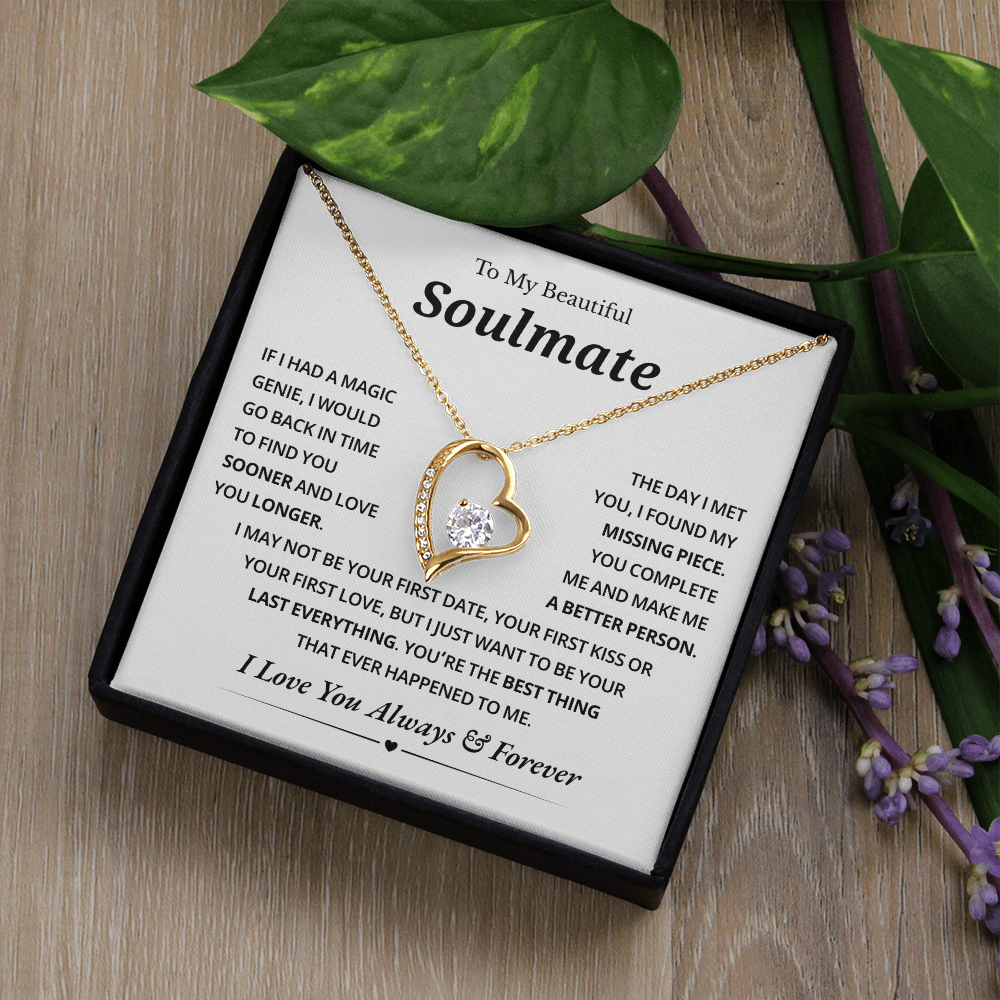 To My Soulmate Necklace for Wife From Husband, Jewelry for Girlfriends
