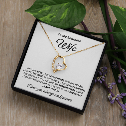 To My Wife Necklace | Gift for Wife Anniversary | Birthday Gift for Wife