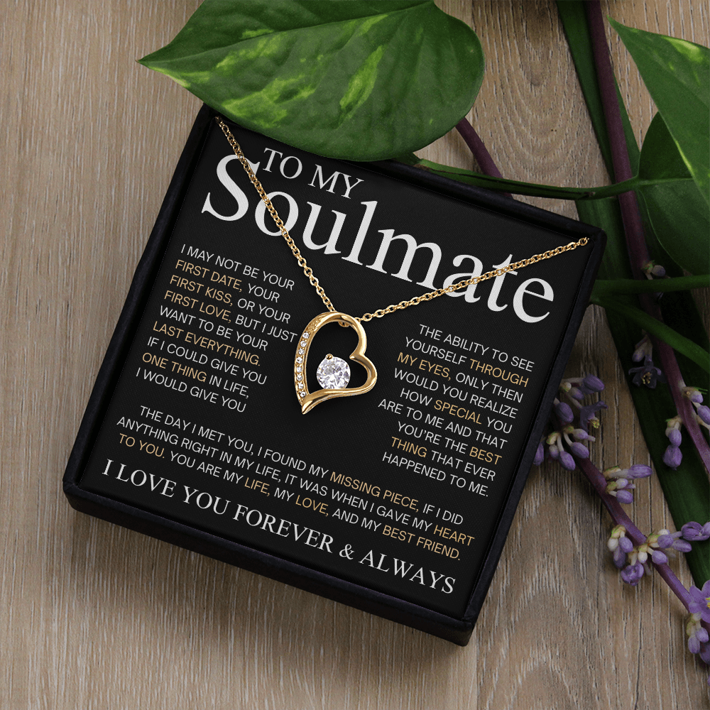 To My Beautiful Soulmate Necklace for Women, Necklace for Wife From Husband, Girlfriend Necklace From Boyfriend