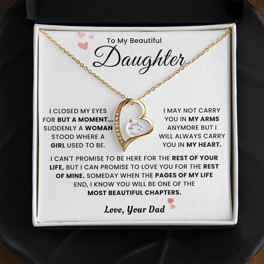 To My Daughter Necklace From Mom Dad - Mother's Day Jewelry With Gift Box