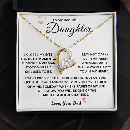 To My Daughter Necklace From Mom Dad - Mother's Day Jewelry With Gift Box