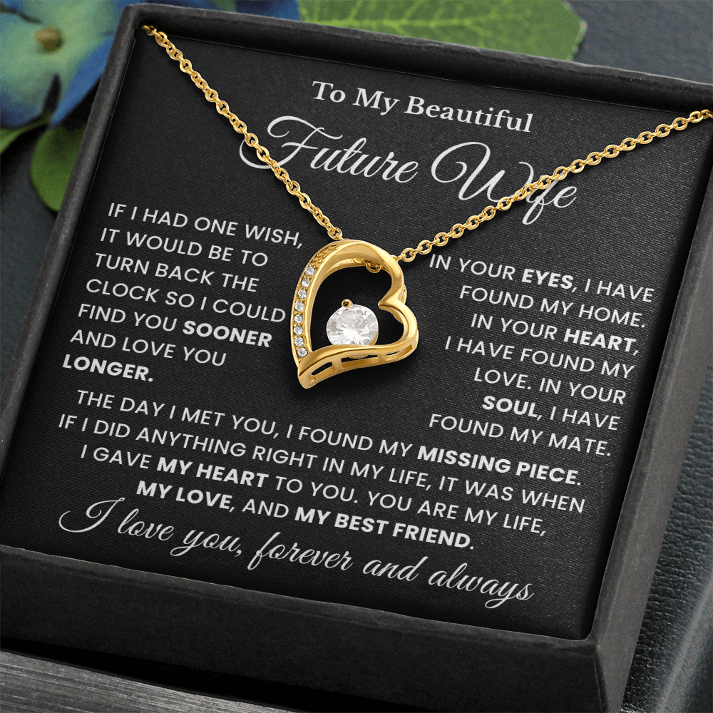 Valentine's Necklace Gifts For Future Wife With Message Card Elegant Gift Box