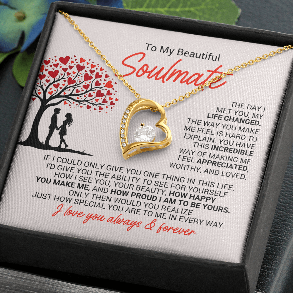 To My Soulmate Necklace - Soulmate Jewelry for Her - Anniversary Birthday Gift for Wife Girlfriend Soulmate