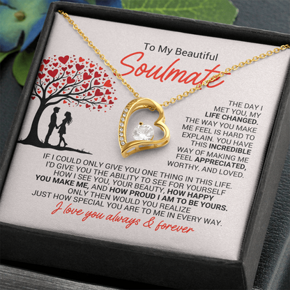 To My Soulmate Necklace - Soulmate Jewelry for Her - Anniversary Birthday Gift for Wife Girlfriend Soulmate