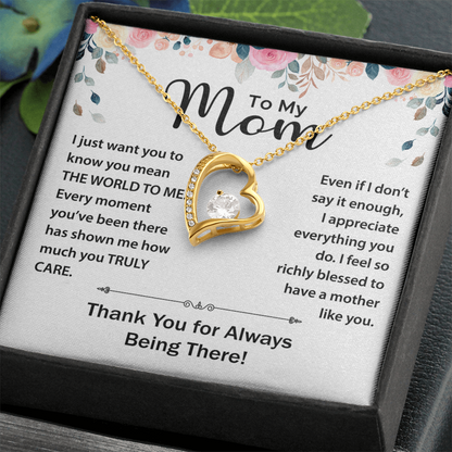 To My Mom - Your Love is Boundless - Necklace With Heartfelt Message Card