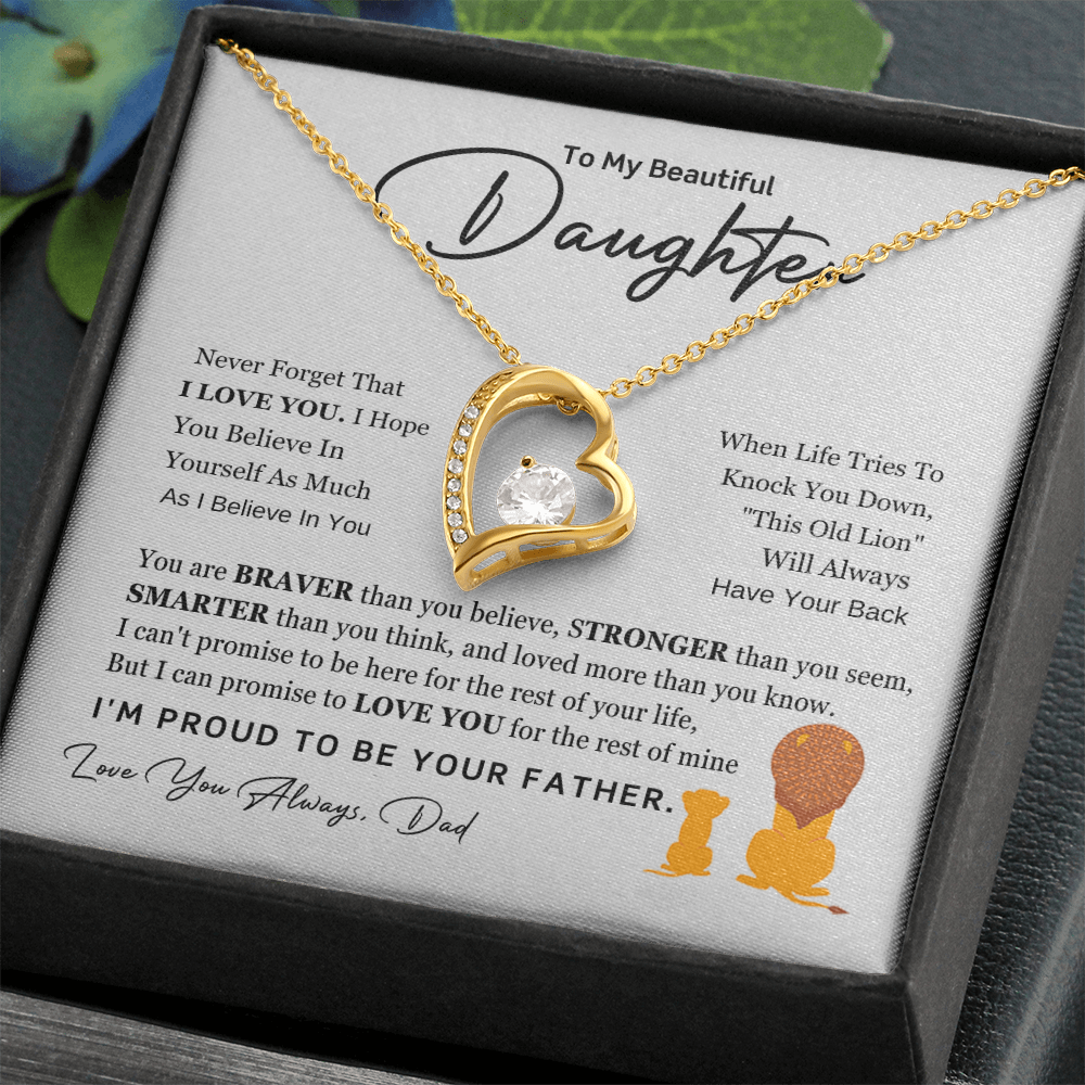 To My Daughter - Always Keep Me in Your Heart - Forever Love Necklace