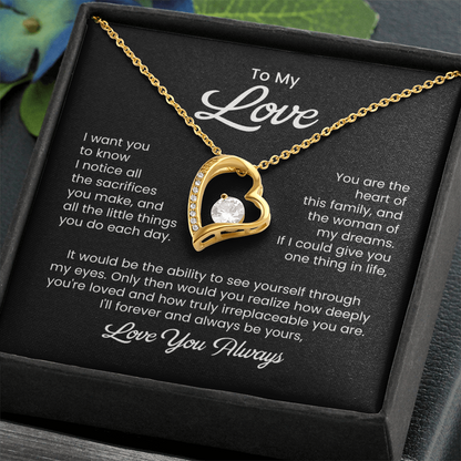 Necklace for Wife From Husband, Anniversary Gifts, Christmas, Birthday Jewelry Gifts for Wife
