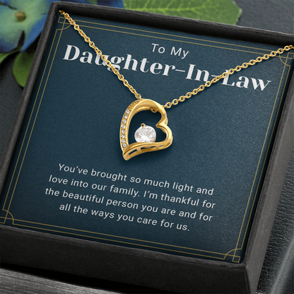 Daughter in Law Necklace With Heartfelt Message Card & Gift Box