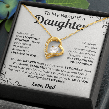 To My Daughter Necklace – Special Keepsake Gift from Loving Dad