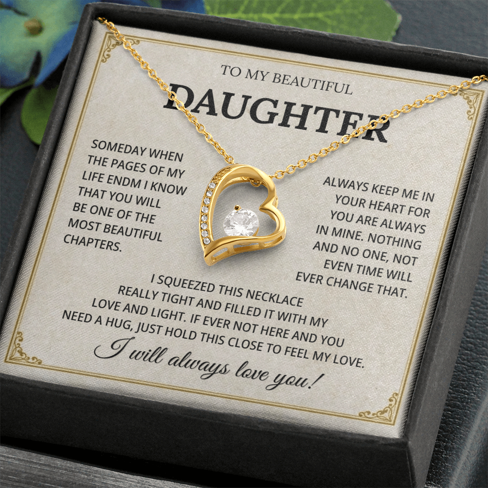 To My Beautiful Daughter Necklace From Mommy, Perfect for Mother's Day