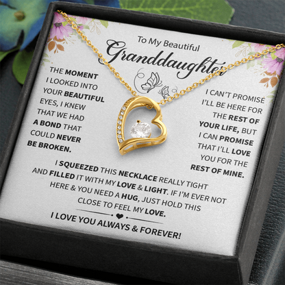 To My Beautiful Granddaughter - Always Keep Me in Your Heart - Necklace