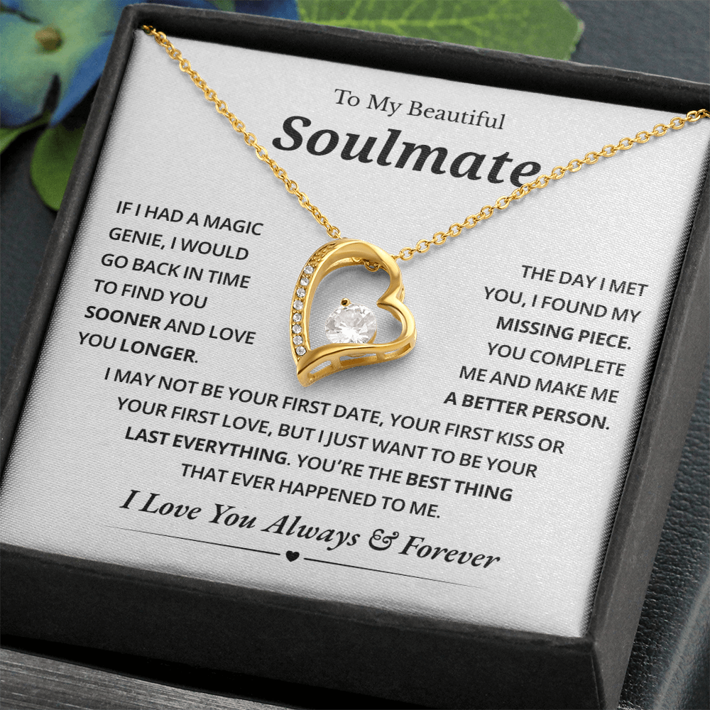 To My Soulmate Necklace for Wife From Husband, Jewelry for Girlfriends