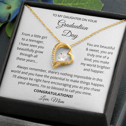 To My Daughter Graduation Gift Necklace From Mom