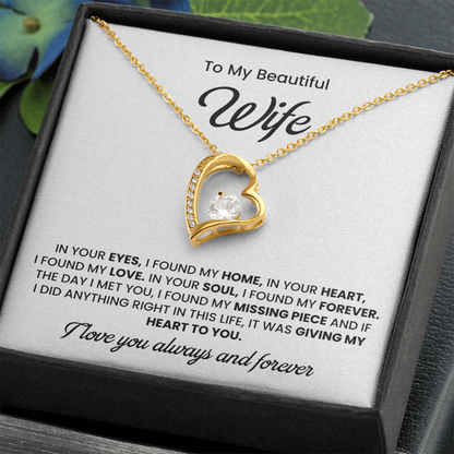To My Wife Necklace | Gift for Wife Anniversary | Birthday Gift for Wife
