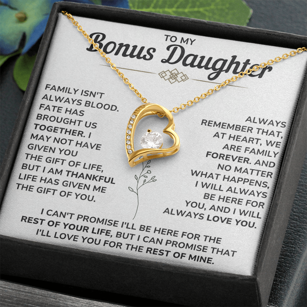 To My Bonus Daughter Gifts - Forever Love Necklace