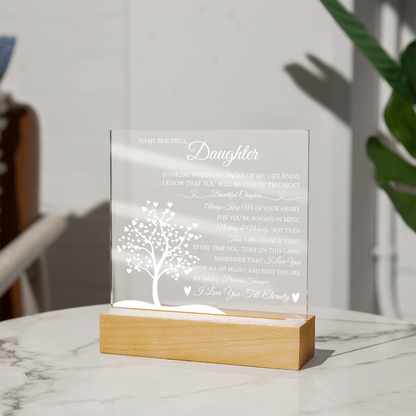 Daughter Acrylic Square Plaque from Mom Dad, Someday When The Pages of My Life End