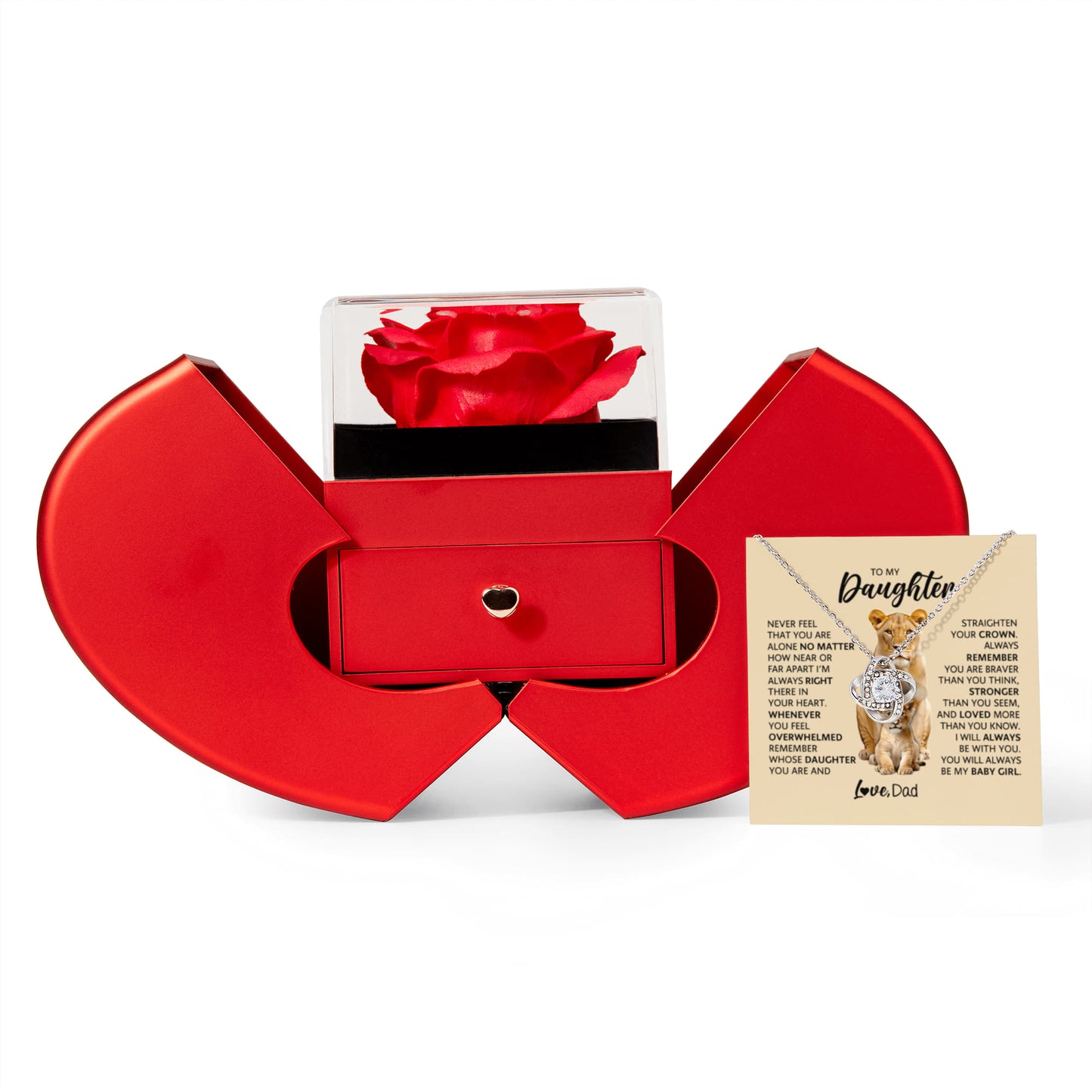 To My Daughter Jewelry Gift | Romantic Heart Necklace from Dad