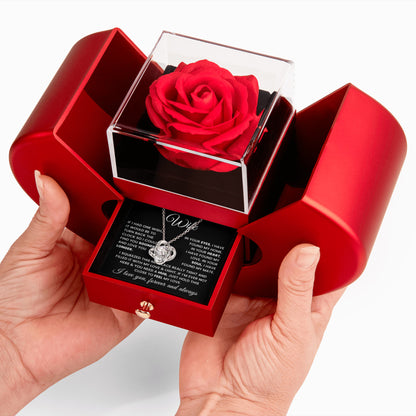 To My Soulmate Wife Gift | Romantic Necklace from Husband - Heart Rose Box