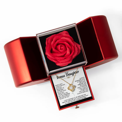 To My Bonus Daughter - Christmas Gift for Her From Dad, Step Daughter Necklaces