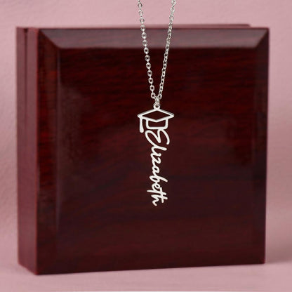 College Graduation Gift For Daughter - Senior 2026- Graduation Necklace From Mom and Dad - Graduation Name Necklace