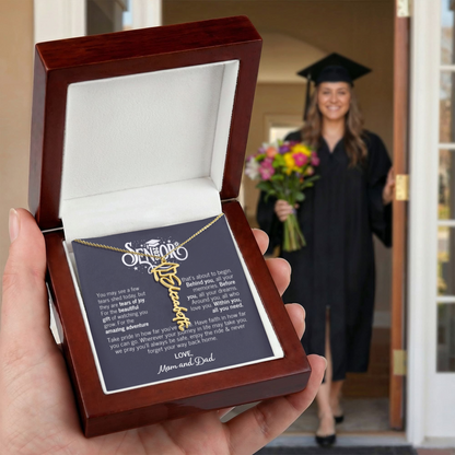 College Graduation Gift For Daughter - Senior 2026- Graduation Necklace From Mom and Dad - Graduation Name Necklace