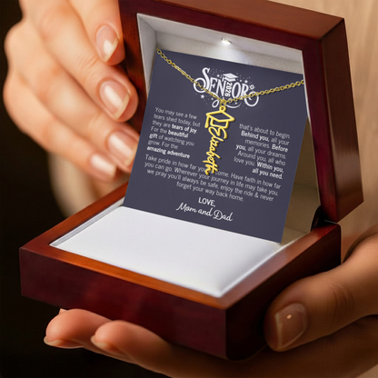 College Graduation Gift For Daughter - Senior 2026- Graduation Necklace From Mom and Dad - Graduation Name Necklace