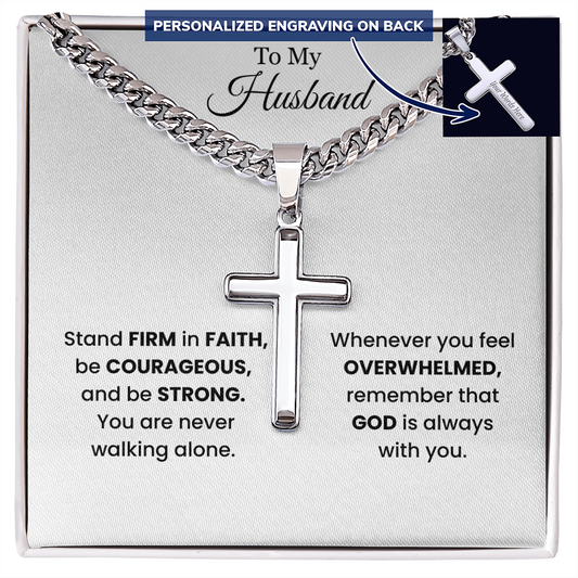 Stand Firm in Faith Necklace – Christian Gift for Husband, Son or Boyfriend | Courage & Strength Faith Jewelry