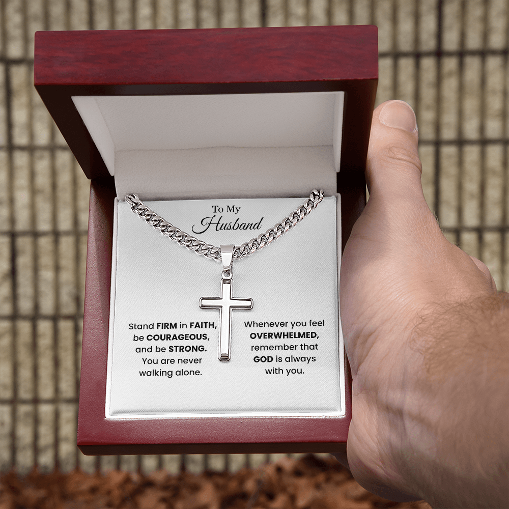 Stand Firm in Faith Necklace – Christian Gift for Husband, Son or Boyfriend | Courage & Strength Faith Jewelry