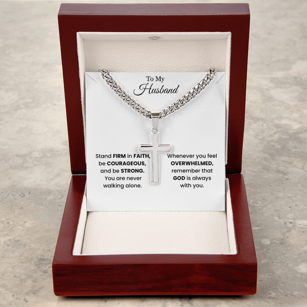 Stand Firm in Faith Necklace – Christian Gift for Husband, Son or Boyfriend | Courage & Strength Faith Jewelry