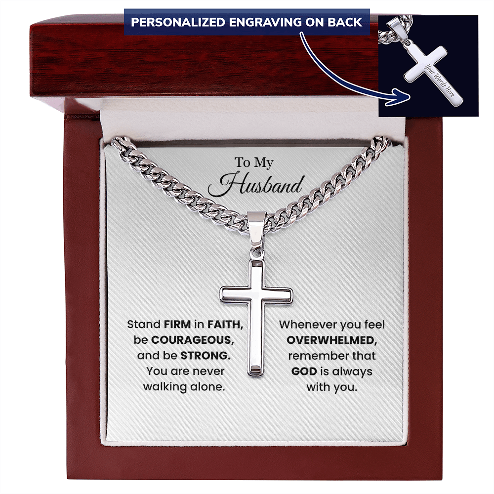 Stand Firm in Faith Necklace – Christian Gift for Husband, Son or Boyfriend | Courage & Strength Faith Jewelry