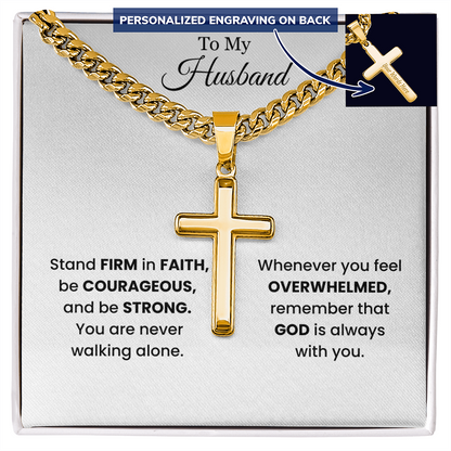 Stand Firm in Faith Necklace – Christian Gift for Husband, Son or Boyfriend | Courage & Strength Faith Jewelry