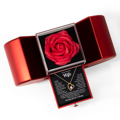 Necklace for Women With Gift Box, I Love You Necklace for Wife on Valentine's Day