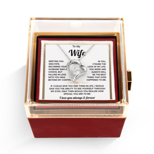 To My Wife Necklace From Husband With Heartfelt Message and Gift Box