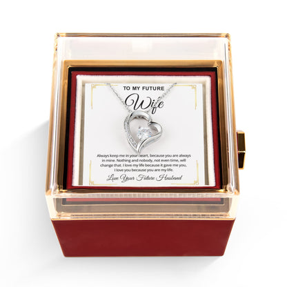 To My Future Wife Necklace with Rose Gift Box – Romantic Promise Jewelry for Fiancée & Soulmate