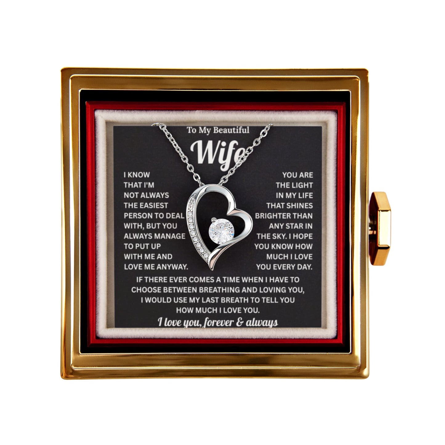 Forever Love Necklace Form Lover Husband for My Sweet Heart Wife