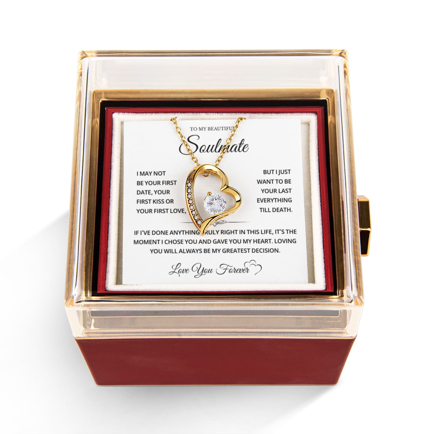 To My Beautiful Soulmate Gifts, Forever Love Necklace with Gift Box