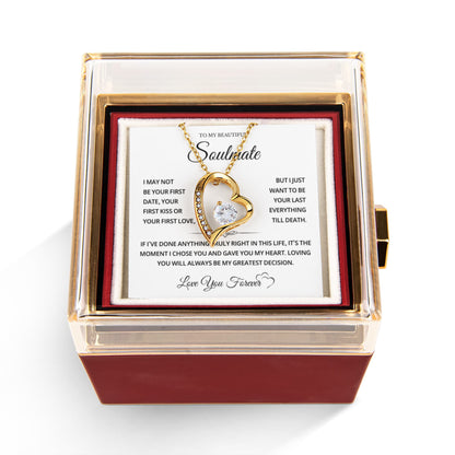 To My Beautiful Soulmate Gifts, Forever Love Necklace with Gift Box