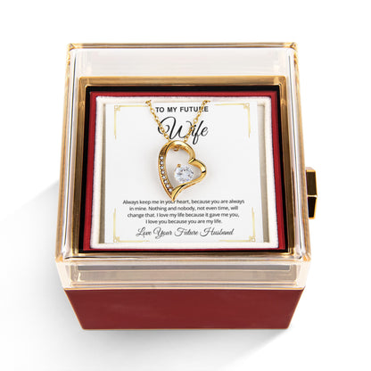 To My Future Wife Necklace with Rose Gift Box – Romantic Promise Jewelry for Fiancée & Soulmate